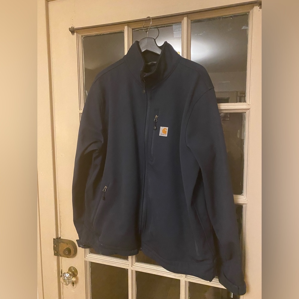 Carhartt Men’s Rain Defender Relaxed Fit Heavyweight Softshell Jacket - NAVY